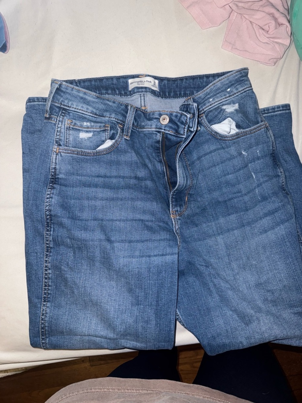 Abercrombie & Fitch Dark Blue High-Rise Jeans
